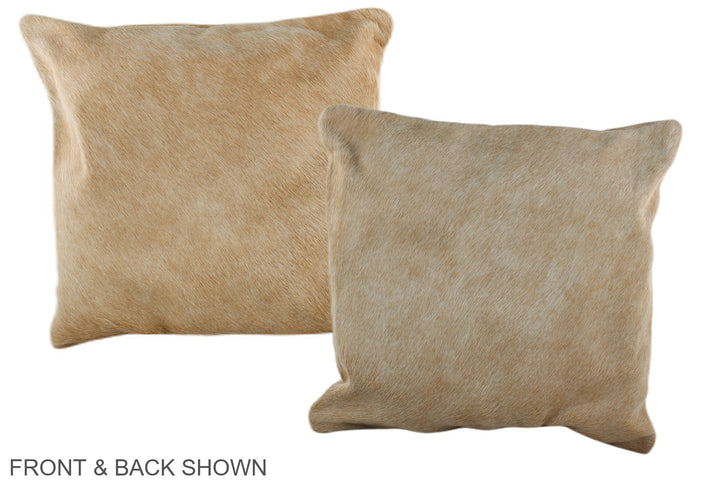 Beige 16"x16" Brazilian Cowhide Pillow #A35589 by Hudson Hides