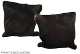 Solid Black 16"x16" Brazilian Cowhide Pillow #A35591 by Hudson Hides