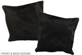 Solid Black 16"x16" Brazilian Cowhide Pillow #A35595 by Hudson Hides