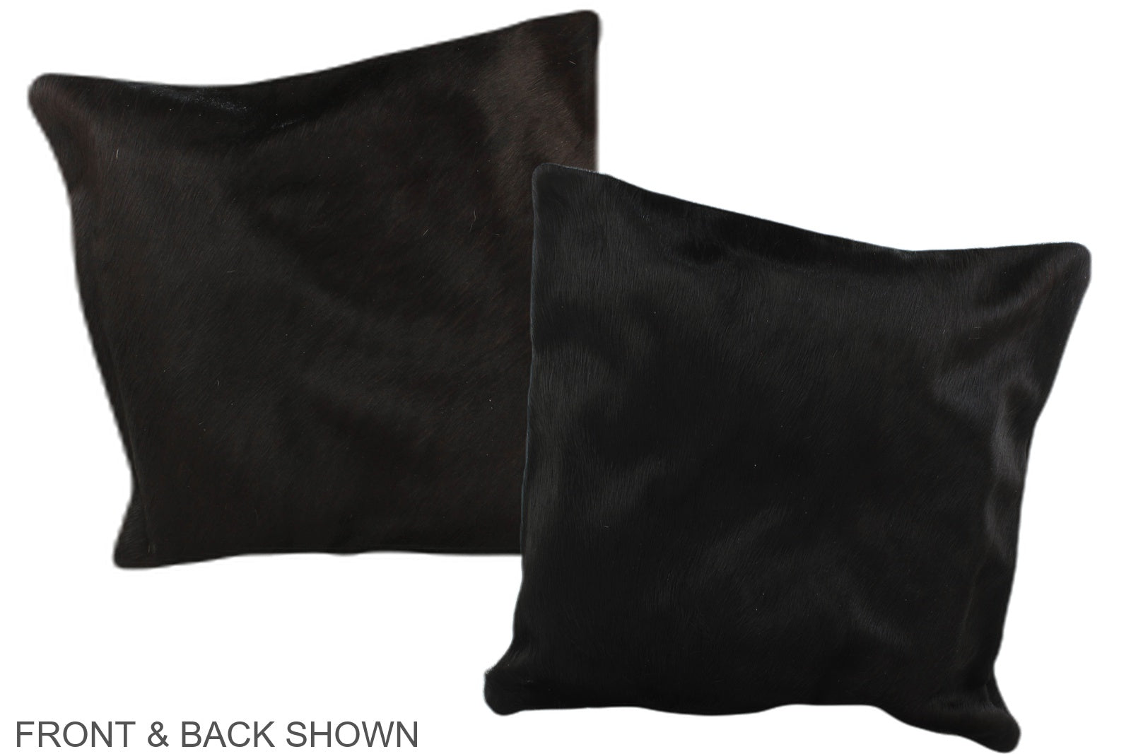 Solid Black Cowhide Pillow #A35595