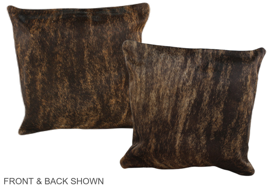 Dark Brindle 16"x16" Brazilian Cowhide Pillow #A35596 by Hudson Hides