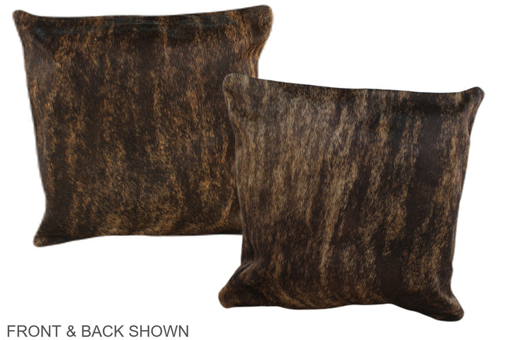 Dark Brindle 16"x16" Brazilian Cowhide Pillow #A35596 by Hudson Hides