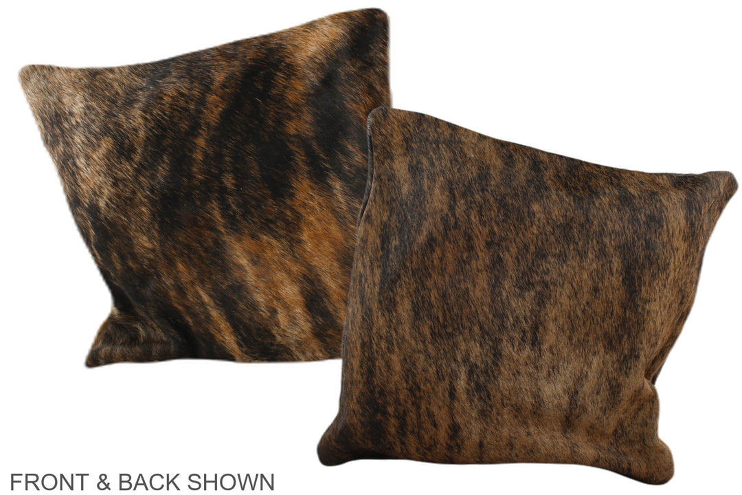 Dark Brindle 16"x16" Brazilian Cowhide Pillow #A35598 by Hudson Hides
