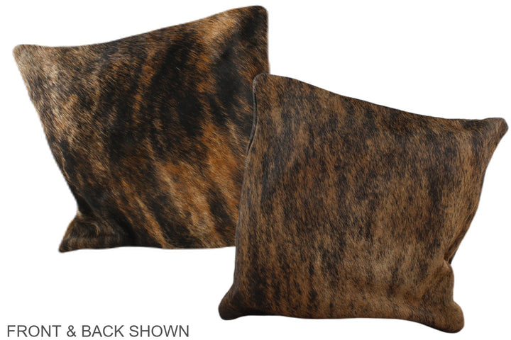 Dark Brindle 16"x16" Brazilian Cowhide Pillow #A35598 by Hudson Hides