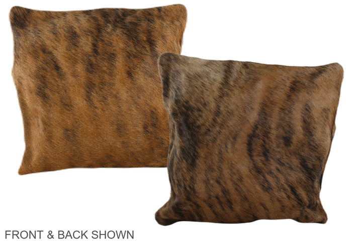 Medium Brindle 16"x16" Brazilian Cowhide Pillow #A35602 by Hudson Hides
