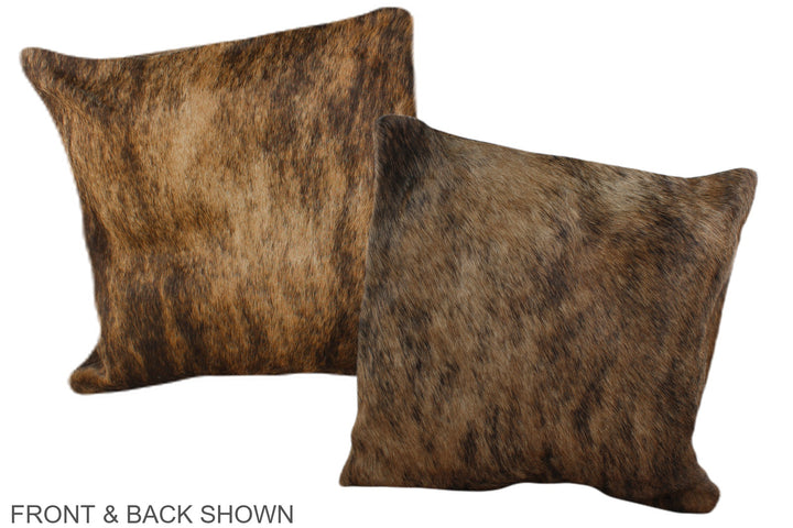 Medium Brindle 16"x16" Brazilian Cowhide Pillow #A35604 by Hudson Hides