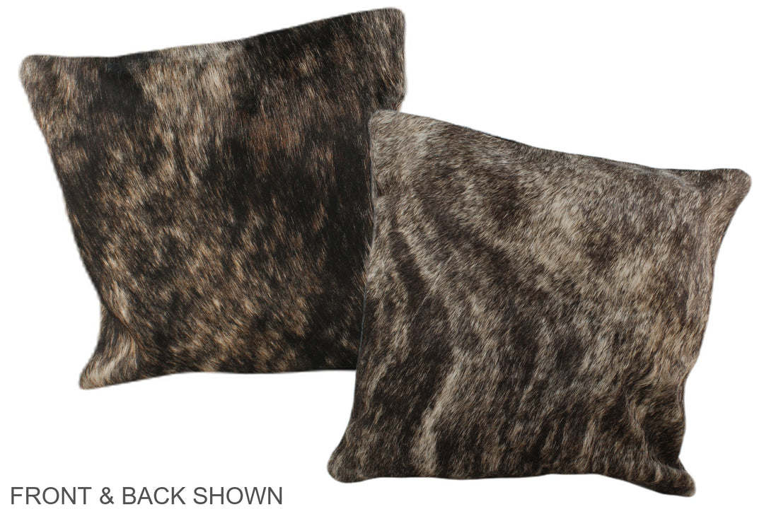 Dark Brindle 16"x16" Brazilian Cowhide Pillow #A35612 by Hudson Hides