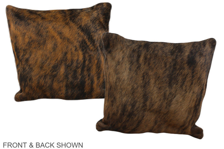 Medium Brindle 16"x16" Brazilian Cowhide Pillow #A35618 by Hudson Hides