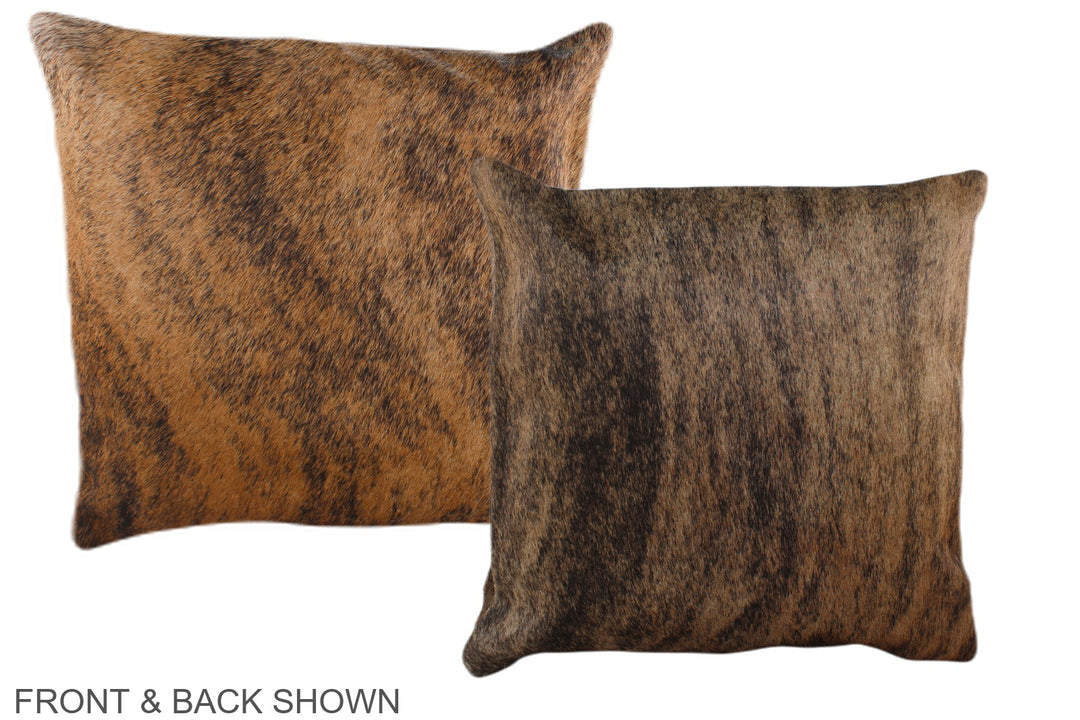 Medium Brindle 16"x16" Brazilian Cowhide Pillow #A35626 by Hudson Hide