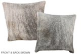 Grey 16"x16" Brazilian Cowhide Pillow #A35629 by Hudson Hides