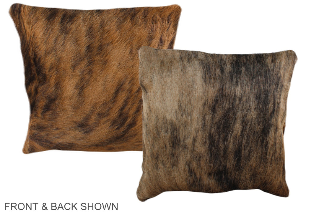 Medium Brindle 16"x16" Brazilian Cowhide Pillow #A35630 by Hudson Hide