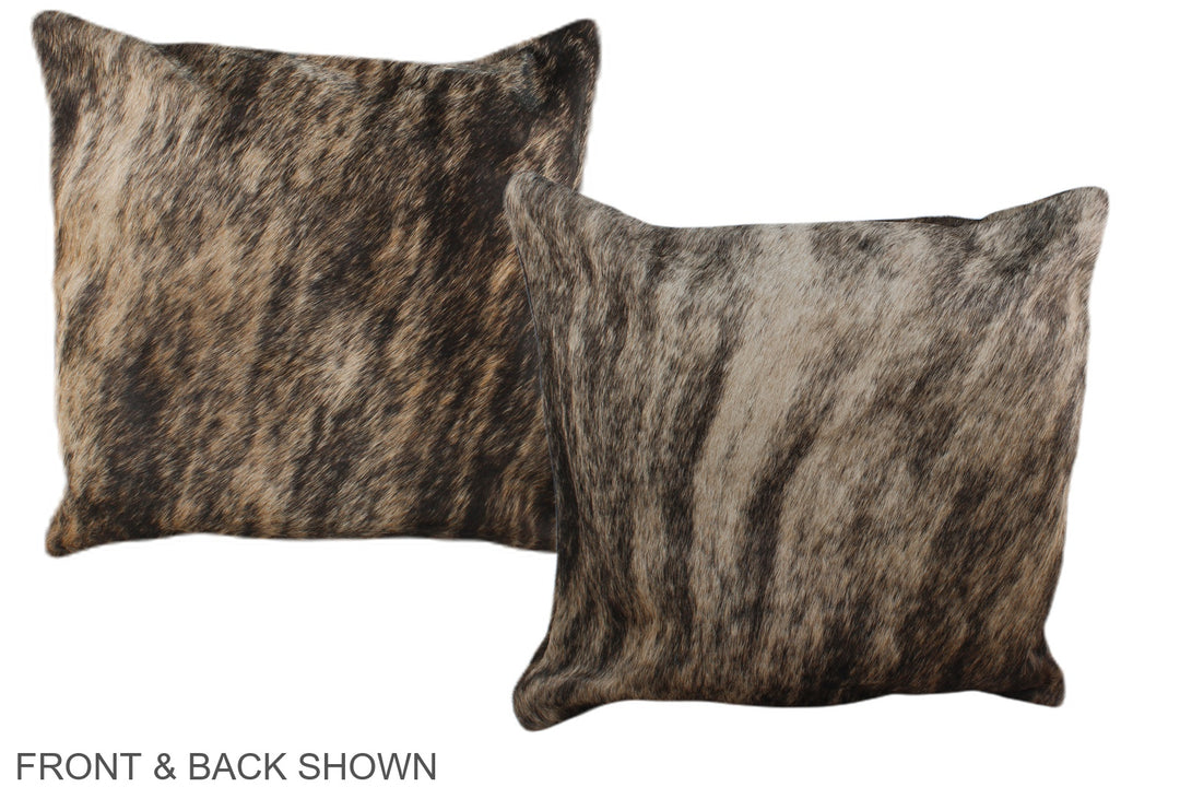 Dark Brindle 16"x16" Brazilian Cowhide Pillow #A35633 by Hudson Hides