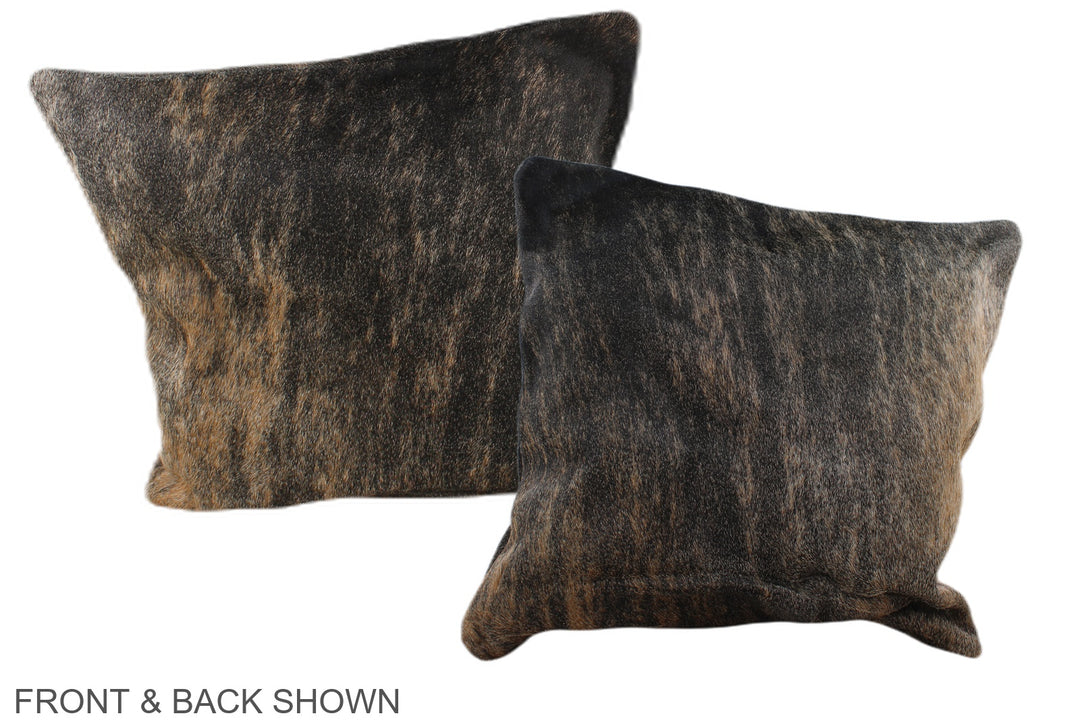 Dark Brindle 16"x16" Brazilian Cowhide Pillow #A35634 by Hudson Hides