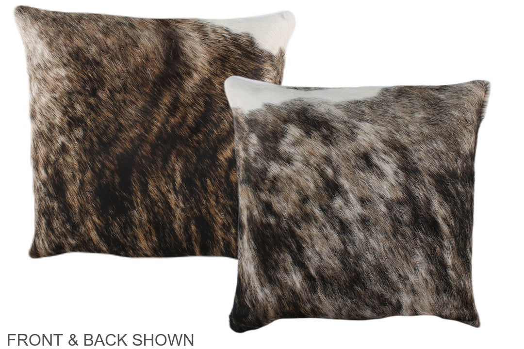 Dark Brindle 16"x16" Brazilian Cowhide Pillow #A35636 by Hudson Hides