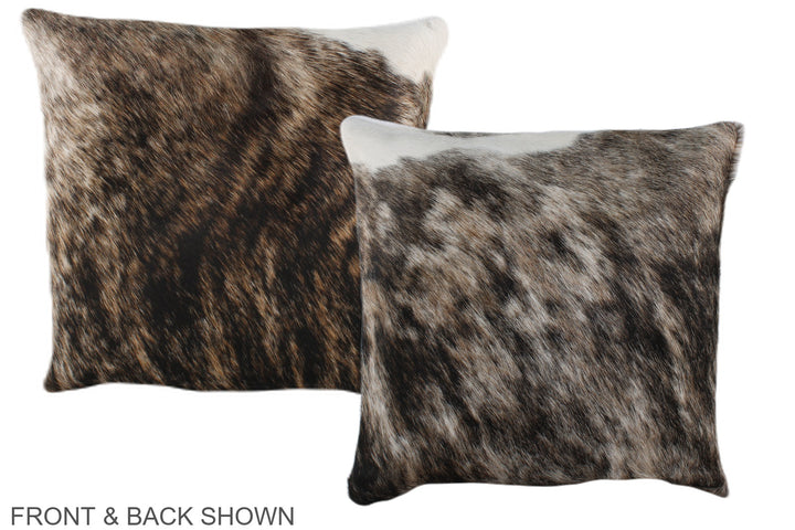 Dark Brindle 16"x16" Brazilian Cowhide Pillow #A35636 by Hudson Hides