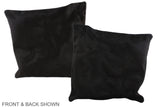 Solid Black 16"x16" Brazilian Cowhide Pillow #A35647 by Hudson Hides