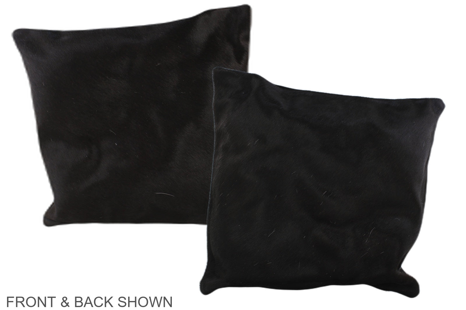 Solid Black Cowhide Pillow #A35647
