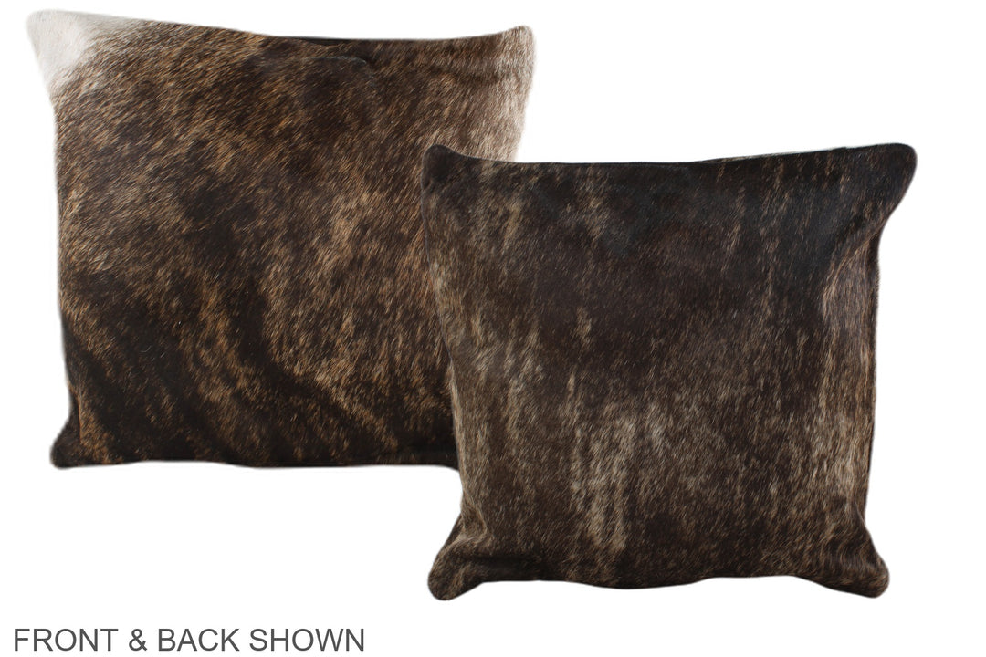 Dark Brindle 16"x16" Brazilian Cowhide Pillow #A35658 by Hudson Hides