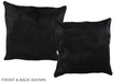 Solid Black 16"x16" Brazilian Cowhide Pillow #A35667 by Hudson Hides