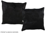 Solid Black 16"x16" Brazilian Cowhide Pillow #A35667 by Hudson Hides