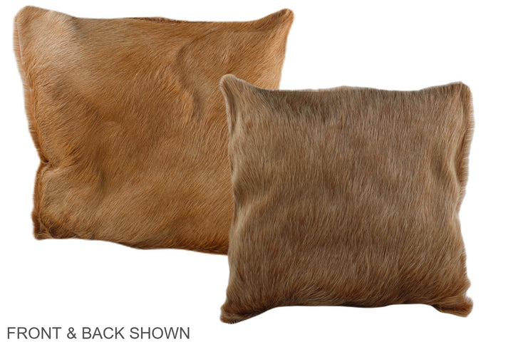 Solid Brown 16"x16" Brazilian Cowhide Pillow #A35672 by Hudson Hides