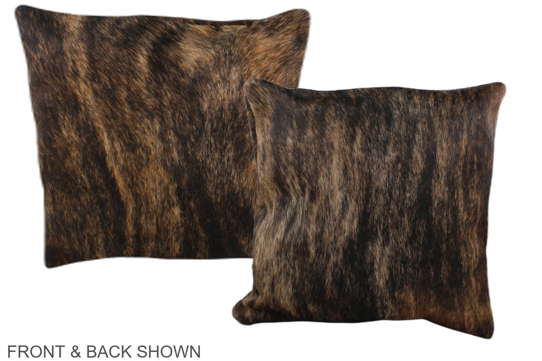 Dark Brindle 16"x16" Brazilian Cowhide Pillow #A35674 by Hudson Hides