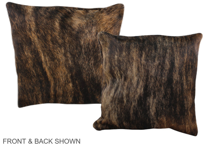 Dark Brindle 16"x16" Brazilian Cowhide Pillow #A35674 by Hudson Hides