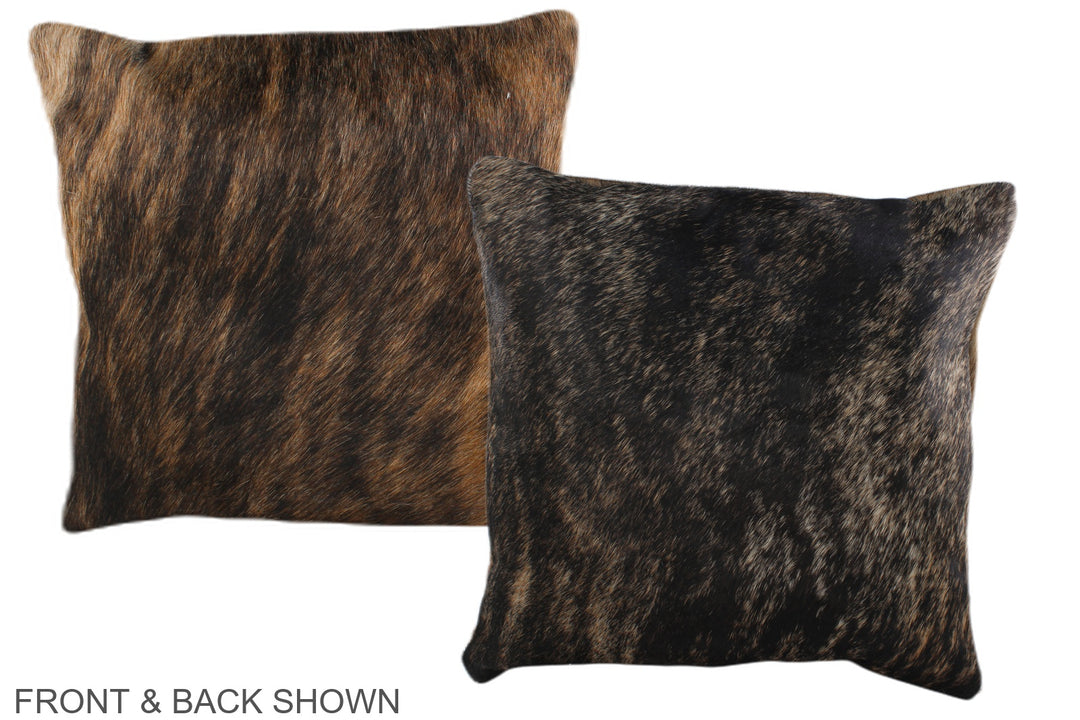 Dark Brindle 16"x16" Brazilian Cowhide Pillow #A35687 by Hudson Hides