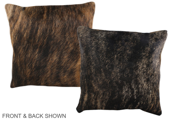 Dark Brindle 16"x16" Brazilian Cowhide Pillow #A35687 by Hudson Hides
