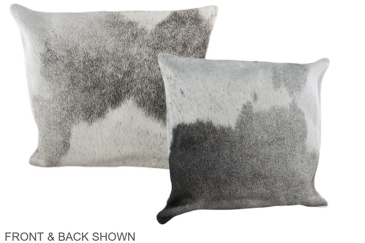 Grey with White 16"x16" Brazilian Cowhide Pillow #A35691 by Hudson Hides