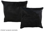 Solid Black 16"x16" Brazilian Cowhide Pillow #A35693 by Hudson Hides