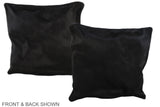 Solid Black 16"x16" Brazilian Cowhide Pillow #A35698 by Hudson Hides