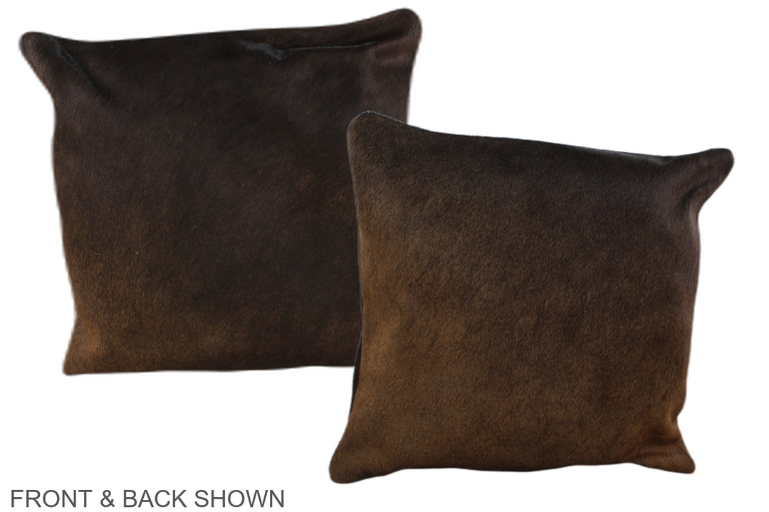 Chocolate 16"x16" Brazilian Cowhide Pillow #A35700 by Hudson Hides
