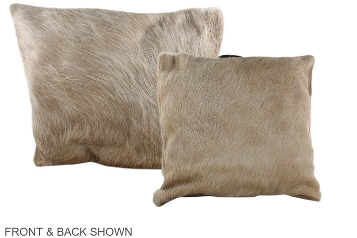 Champagne 16"x16" Brazilian Cowhide Pillow #A35701 by Hudson Hides