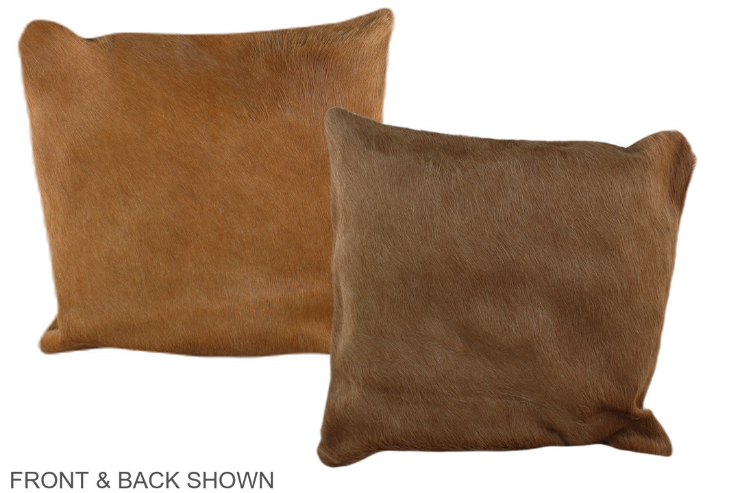 Solid Brown 16"x16" Brazilian Cowhide Pillow #A35703 by Hudson Hides