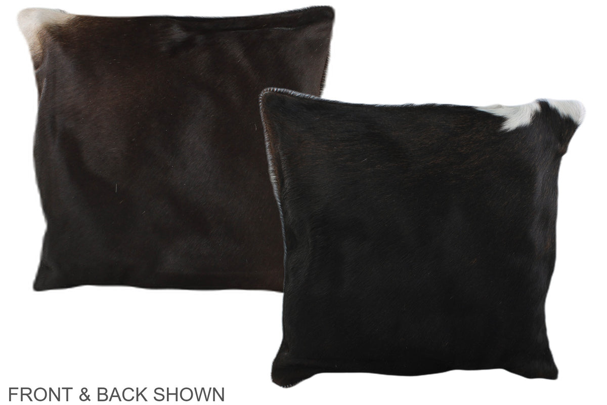 Solid Black Cowhide Pillow #A35704
