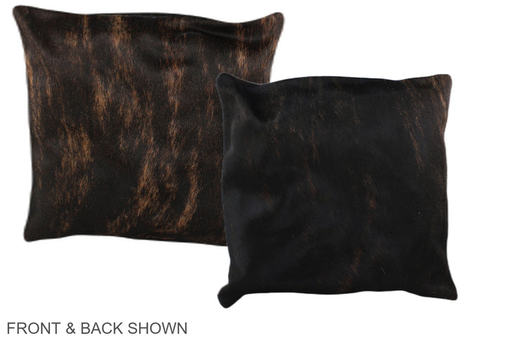 Dark Brindle 16"x16" Brazilian Cowhide Pillow #A35710 by Hudson Hides