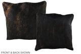 Dark Brindle 16"x16" Brazilian Cowhide Pillow #A35712 by Hudson Hides
