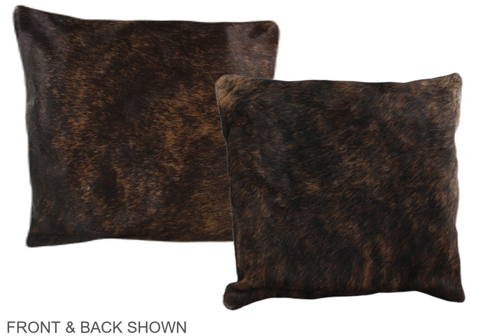 Dark Brindle 16"x16" Brazilian Cowhide Pillow #A35719 by Hudson Hides