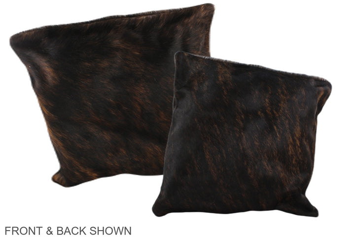 Dark Brindle 16"x16" Brazilian Cowhide Pillow #A35727 by Hudson Hides