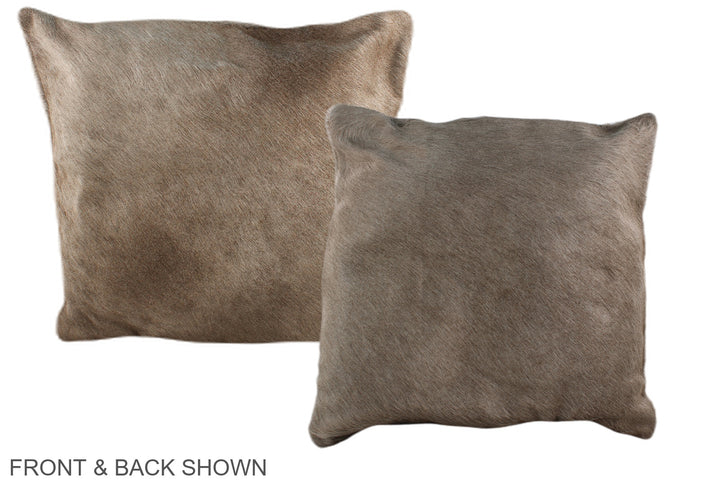 Taupe 16"x16" Brazilian Cowhide Pillow #A35733 by Hudson Hides