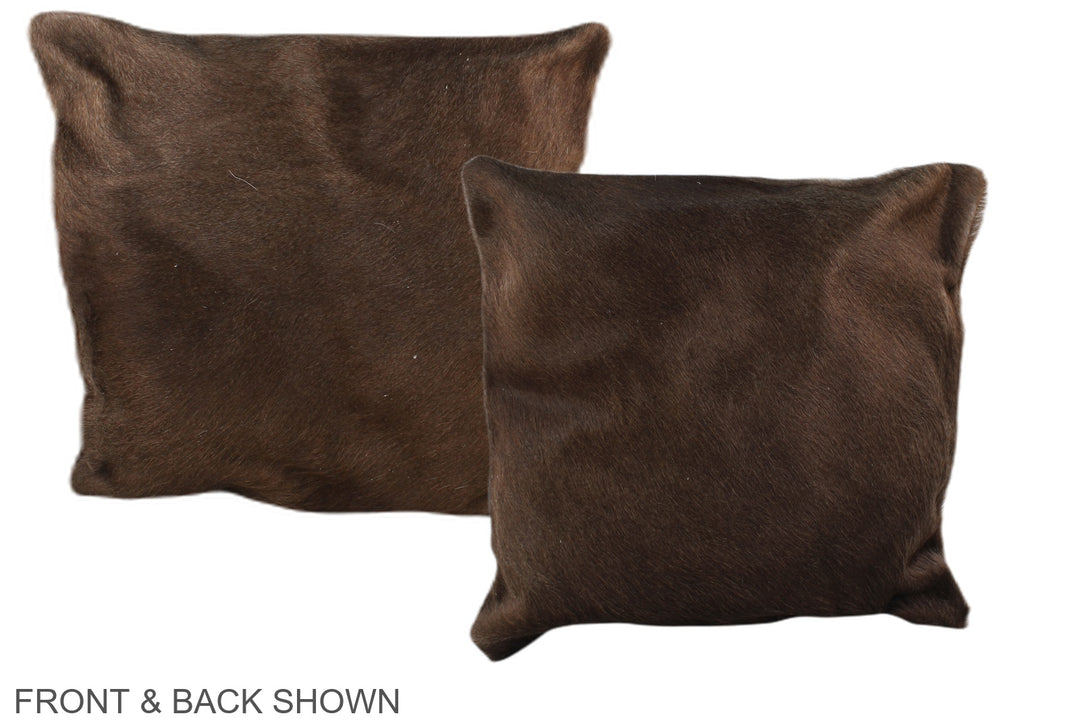 Chocolate 16"x16" Brazilian Cowhide Pillow #A35735 by Hudson Hides