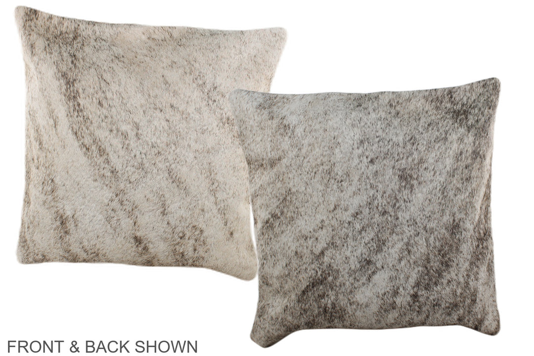 Grey with White 16"x16" Brazilian Cowhide Pillow #A35737 by Hudson Hid