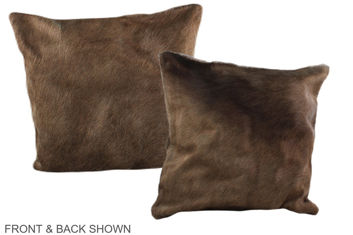 Chocolate 16"x16" Brazilian Cowhide Pillow #A35740 by Hudson Hides
