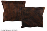 Dark Brindle 16"x16" Brazilian Cowhide Pillow #A35742 by Hudson Hides