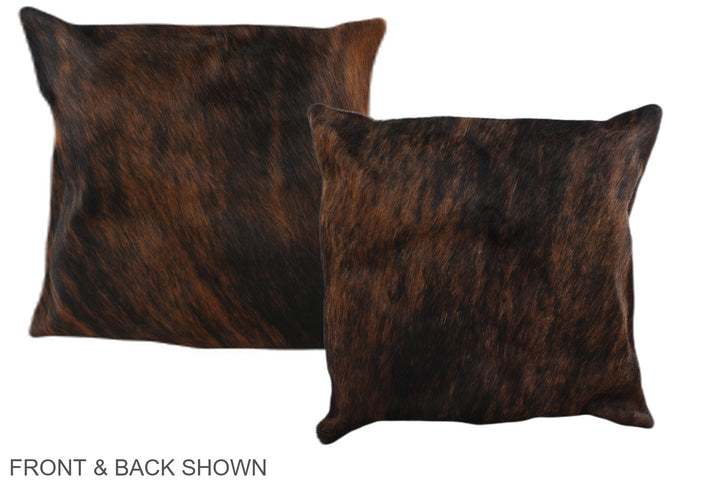 Dark Brindle 16"x16" Brazilian Cowhide Pillow #A35759 by Hudson Hides