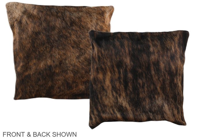 Dark Brindle 16"x16" Brazilian Cowhide Pillow #A35764 by Hudson Hides