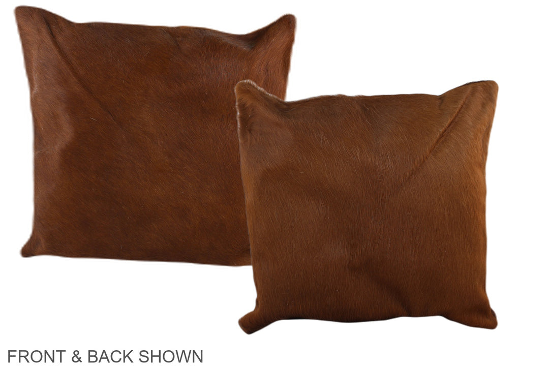 Solid Brown 16"x16" Brazilian Cowhide Pillow #A35765 by Hudson Hides