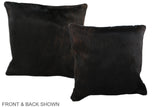 Solid Black 16"x16" Brazilian Cowhide Pillow #A35770 by Hudson Hides