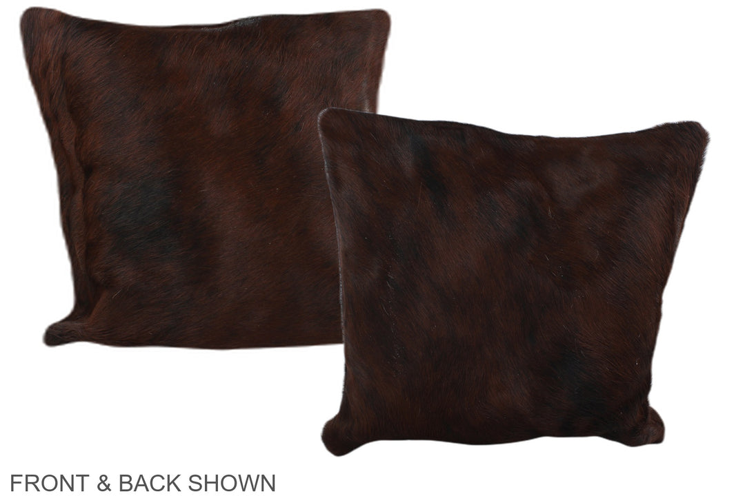 Brown with Red 16"x16" Brazilian Cowhide Pillow #A35778 by Hudson Hide